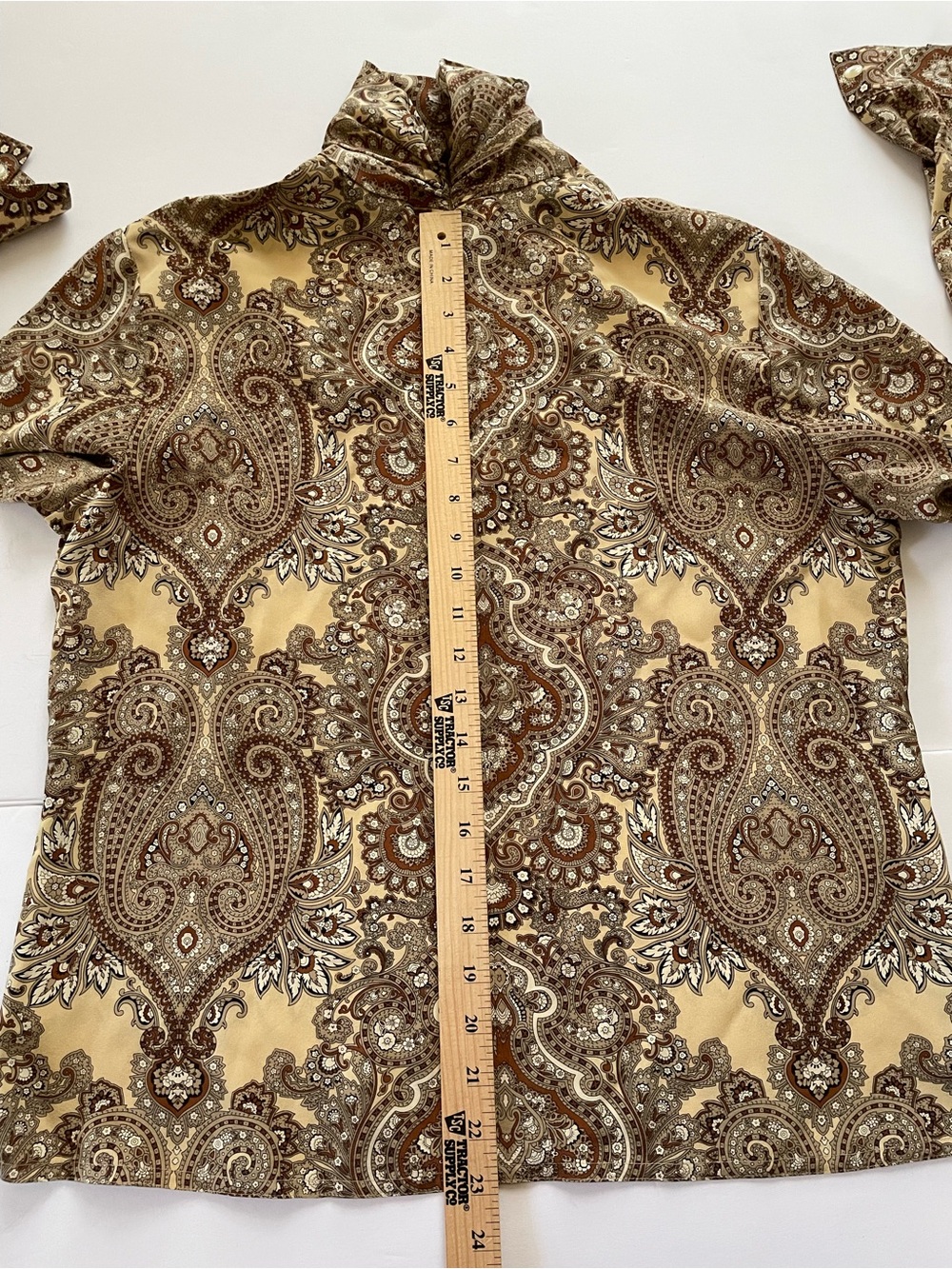 Vintage Jones New York Country Silk Paisley Brown Long Sleeve Blouse Top Sz 12 - Picture 4 of 4